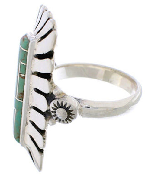 Turquoise Inlay Southwestern Ring Size 4-3/4 EX42911
