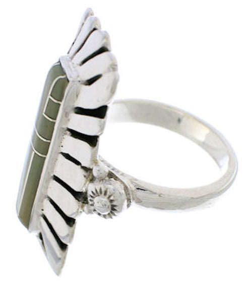 Southwest Turquoise Inlay Ring Size 5-1/4 EX42913