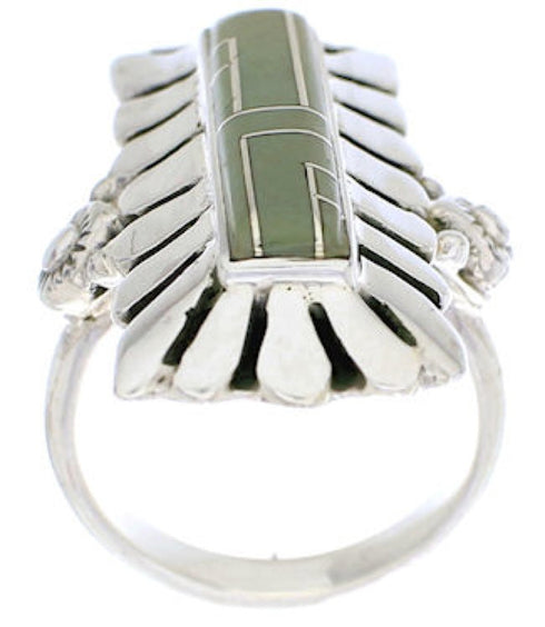 Southwest Turquoise Inlay Ring Size 5-1/4 EX42913