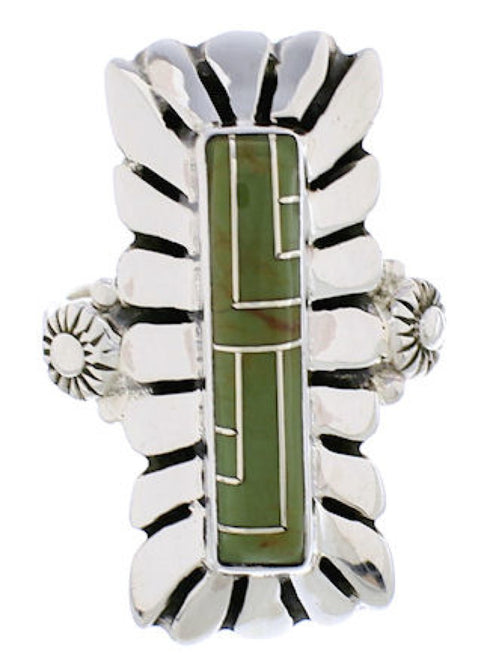 Southwest Sterling Silver Turquoise Ring Size 6-3/4 EX42984