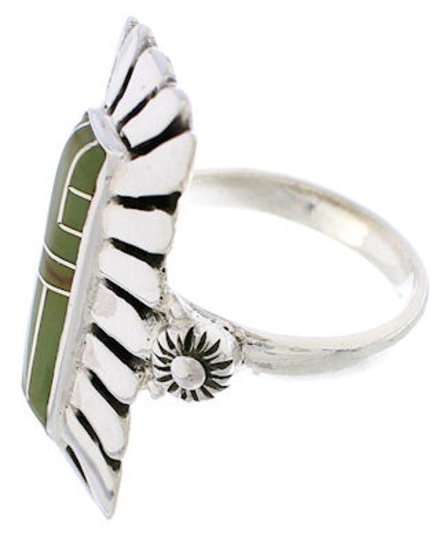 Southwest Turquoise Silver Ring Size 5-3/4 EX42917