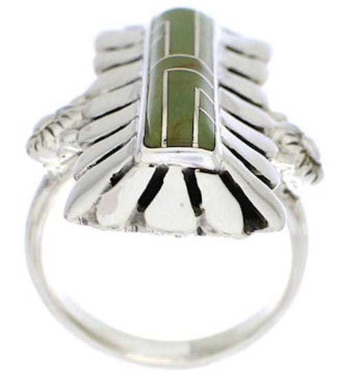Southwest Turquoise Silver Ring Size 5-3/4 EX42917