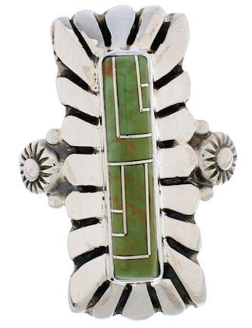 Sterling Silver Southwest Turquoise Ring Size 6-1/4 EX42985