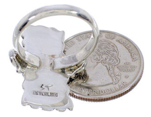 Sterling Silver And Turquoise Ring Size 8-1/4 EX42991