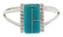 Southwestern Turquoise Inlay Ring Size 8-1/4 EX43003