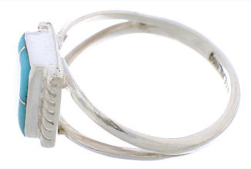 Turquoise Southwestern Silver Ring Size 5 EX43007