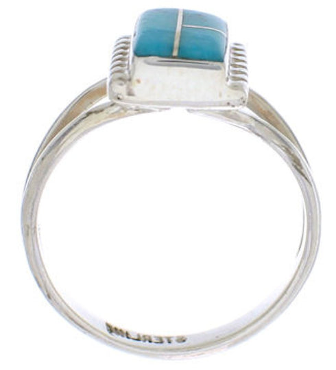 Turquoise Southwestern Silver Ring Size 5 EX43007
