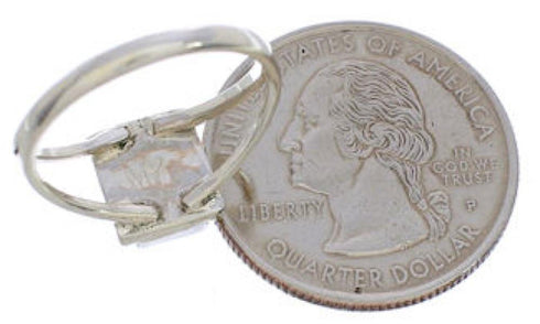 Silver And Turquoise Southwest Ring Size 6-1/2 EX43105