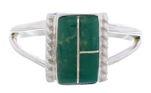 Turquoise Southwest Silver Ring Size 5-3/4 EX43106