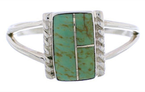 Genuine Sterling Silver Turquoise Ring Size 7-1/2 EX43145