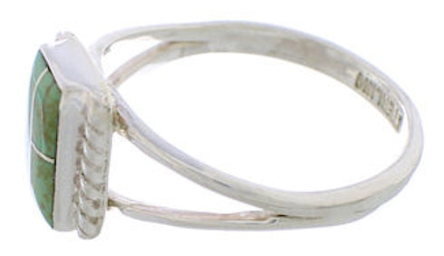 Genuine Sterling Silver Turquoise Ring Size 7-1/2 EX43145