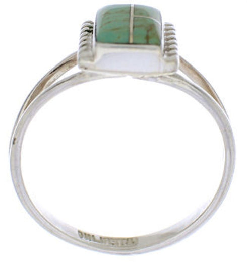 Genuine Sterling Silver Turquoise Ring Size 7-1/2 EX43145