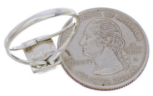 Genuine Sterling Silver Turquoise Ring Size 7-1/2 EX43145