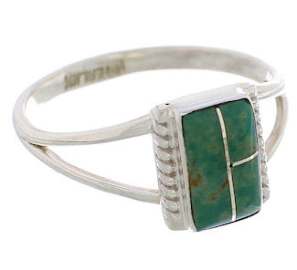 Southwest Turquoise Silver Ring Size 8-1/2 EX43151
