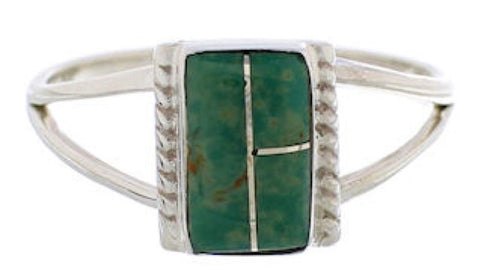 Southwest Turquoise Silver Ring Size 8-1/2 EX43151