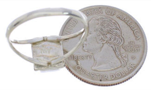 Southwest Turquoise Silver Ring Size 8-1/2 EX43151