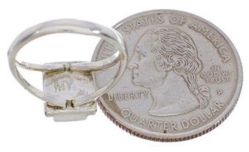 Genuine Sterling Silver Turquoise Ring Size 4-3/4 EX43155