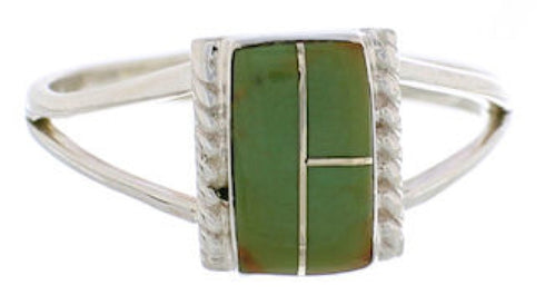 Turquoise Inlay Southwest Ring Size 8-1/2 EX43171