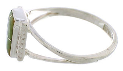 Turquoise Inlay Southwest Ring Size 8-1/2 EX43171