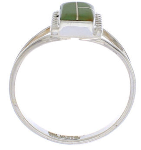 Turquoise Inlay Southwest Ring Size 8-1/2 EX43171