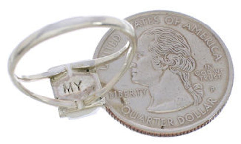 Turquoise Inlay Southwest Ring Size 8-1/2 EX43171