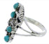 Turquoise Flower Sterling Silver Ring Size 8-1/4 EX45240