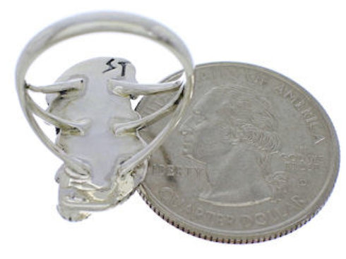 Silver And Turquoise Flower Southwest Ring Size 7-1/4 EX45235