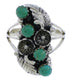 Southwest Turquoise Silver Flower Ring Size 4-3/4 EX45251