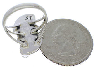 Sterling Silver Flower Turquoise Ring Size 8-1/2 EX45288