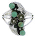 Turquoise Southwestern Flower Silver Ring Size 5-1/4 EX45271