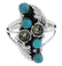 Turquoise And Silver Flower Southwest Ring Size 5-1/4 EX45281