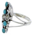 Turquoise Flower Sterling Silver Ring Size 7 EX45275