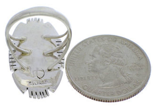 Silver Turquoise Inlay Ring Size 7 TX40676