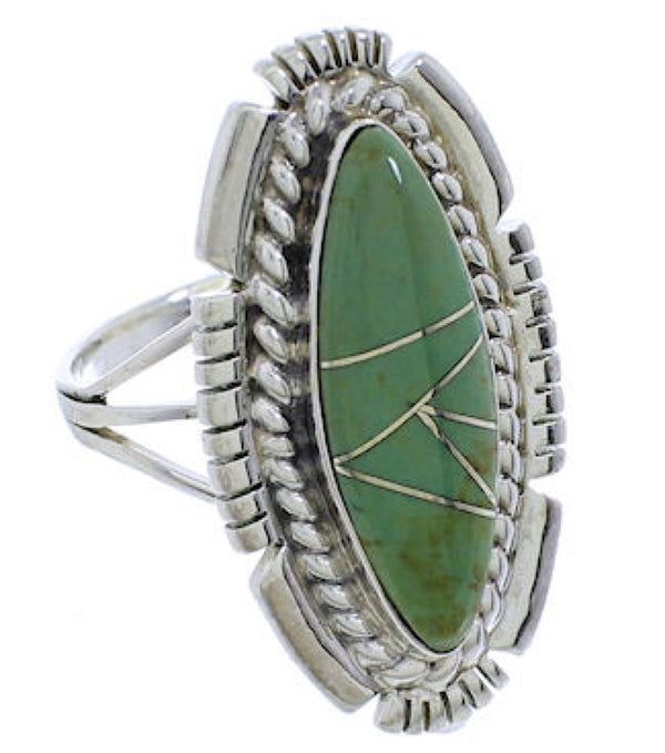 Southwestern Sterling Silver Turquoise Jewelry Ring Size 7-3/4 TX40679