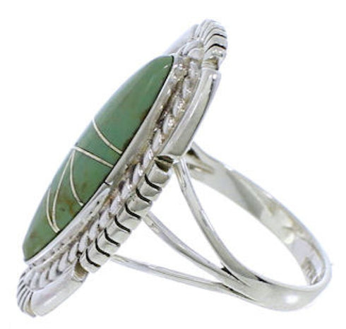 Southwest Silver Turquoise Inlay Jewelry Ring Size 8-1/2 TX40677