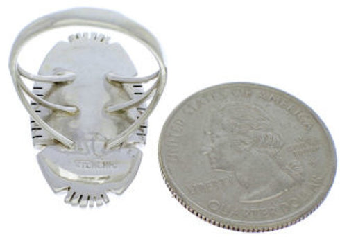 Southwestern Sterling Silver Turquoise Jewelry Ring Size 7-3/4 TX40679