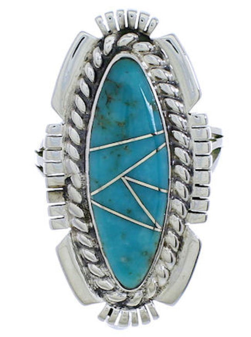 Southwest Sterling Silver Turquoise Jewelry Ring Size 6 TX40681