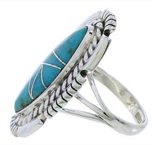 Southwest Sterling Silver Turquoise Jewelry Ring Size 6 TX40681