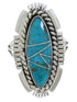 Silver Turquoise Inlay Southwest Ring Size 4-3/4 TX40692