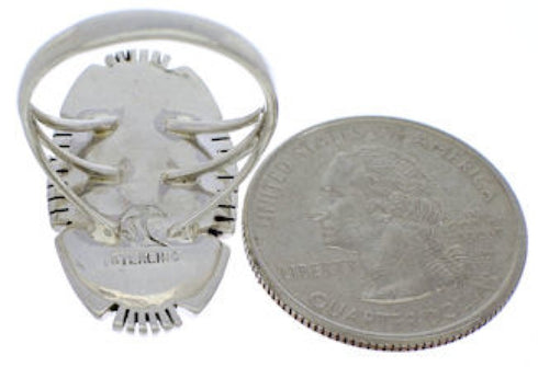 Silver Turquoise Inlay Southwest Ring Size 4-3/4 TX40692