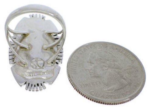 Sterling Silver Southwestern Jewelry Turquoise Ring Size 7-1/4 TX40699