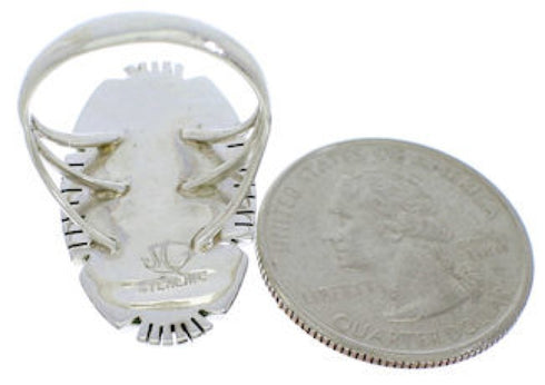 Southwestern Silver Jewelry Turquoise Ring Size 6-1/2 TX40702