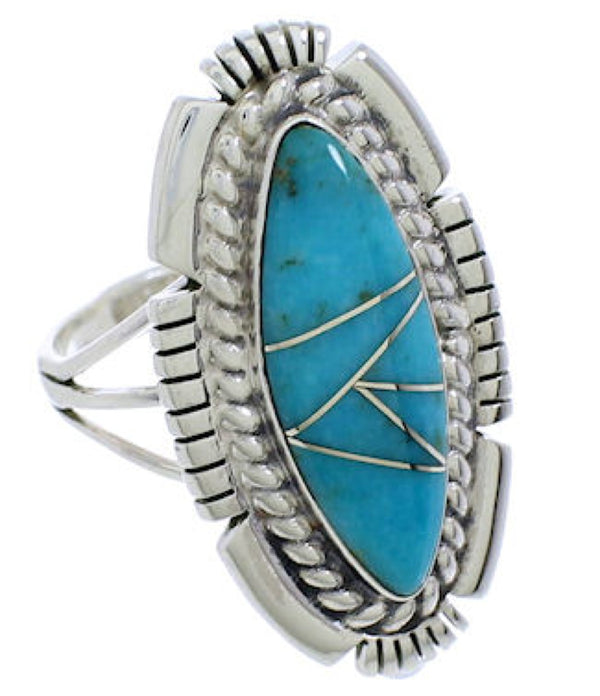 Southwest Turquoise Jewelry Sterling Silver Ring Size 4-3/4 TX40718