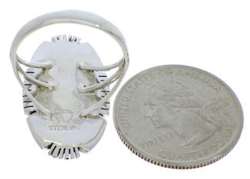 Southwest Turquoise Jewelry Sterling Silver Ring Size 4-3/4 TX40718