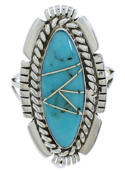 Turquoise Jewelry Sterling Silver Southwest Ring Size 5-3/4 TX40720