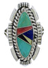 Multicolor Inlay Sterling Silver Jewelry Ring Size 4-3/4 TX40744