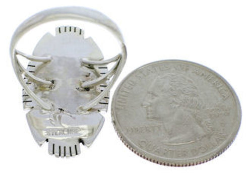 Multicolor Inlay Sterling Silver Jewelry Ring Size 4-3/4 TX40744