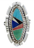 Multicolor Sterling Silver Jewelry Ring Size 5-1/4 TX40747