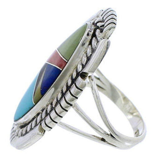 Southwestern Multicolor Sterling Silver Ring Size 5-1/2 TX40764