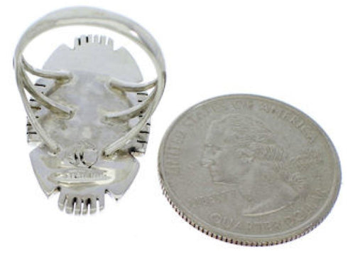 Southwestern Multicolor Inlay Sterling Silver Ring Size 6-1/2 TX40770